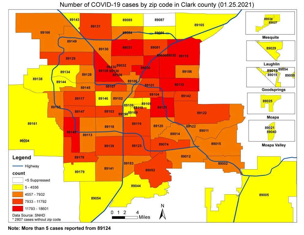 Vegas Valley COVID Zip Code Map Is Getting Better