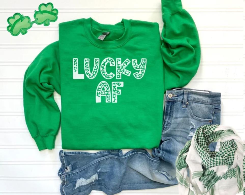 lcuky af green st.patricks day sweatshirt