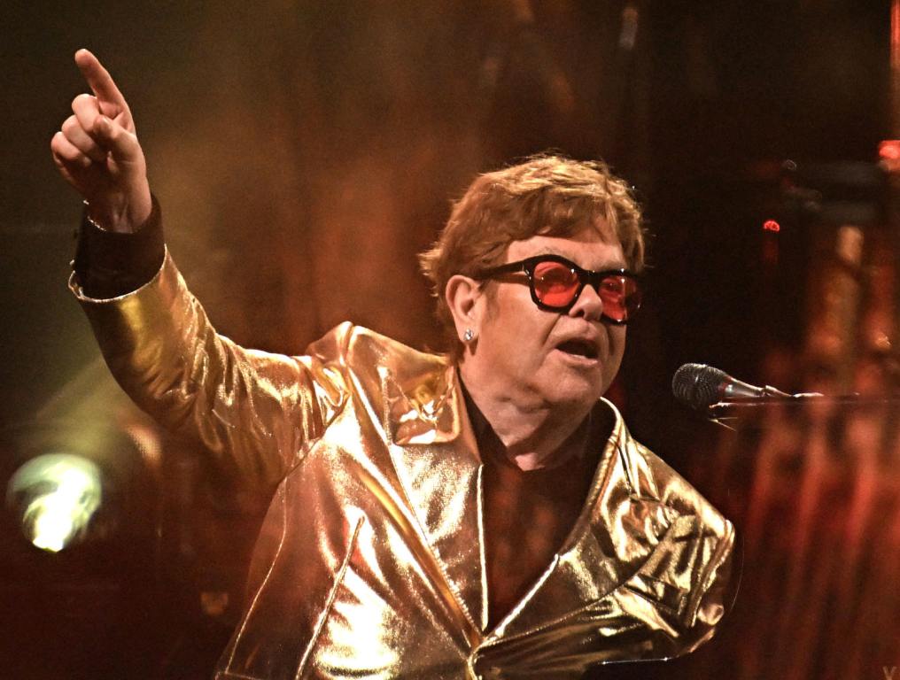 Sir Elton John performs on stage during Day 5 of Glastonbury Festival 2023 on June 25, 2023 in Glastonbury, England.