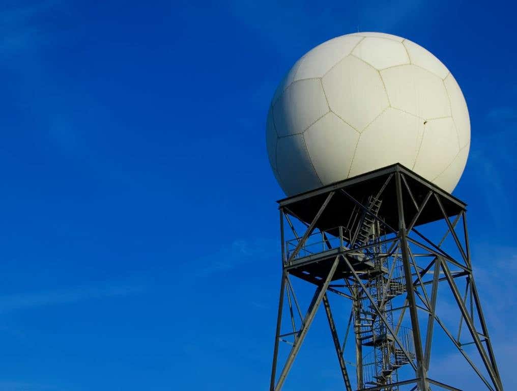 weather radar against a blue sky