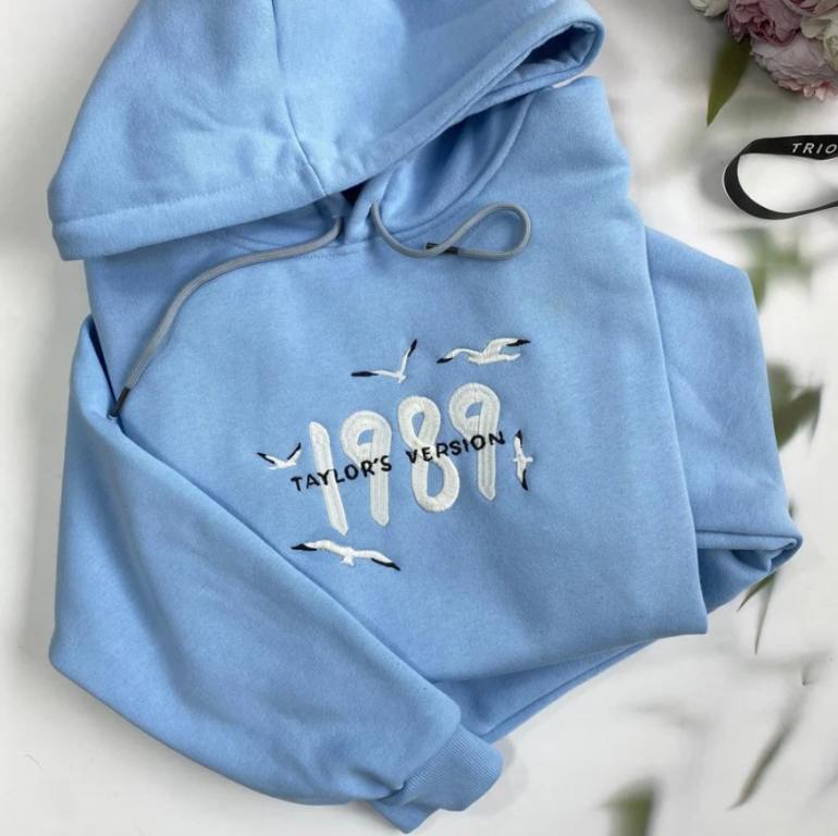 1989 taylor's version light blue hoodie