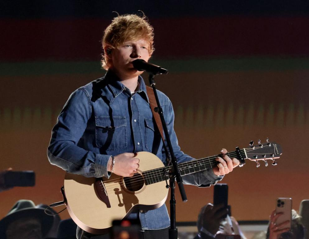 Ed Sheeran performs onstage during the 58th Academy Of Country Music Awards