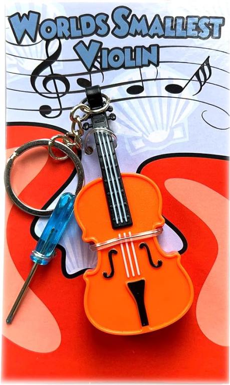 world's smallest violin keychain