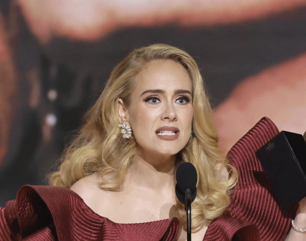 Adele accepts Best Pop Solo Performance for “Easy On Me" onstage during the 65th GRAMMY Awards