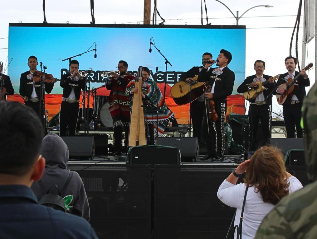 The harpist of Mariachi Acero