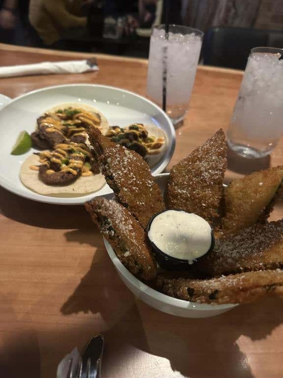 Fried Zucchini and Steak Street Tacos at Born and Raised (BAR) Las Vegas