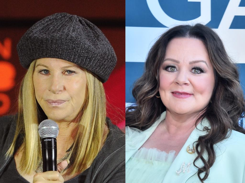 Barbra Streisand speaks on stage during the Women in the World Summit, Melissa McCarthy attends the Center Theatre Group Hosts CTG The Gala 2024, Barbra Streisand Faces Backlash Asking If Melissa McCarthy Used Ozempic.