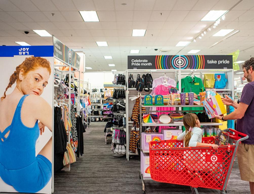 A customer shops through Pride Month accessories at a Target store on June 06, 2023 in Austin, Texas. Businesses across the United States have begun advertising LGBTQIA+ apparel to mark this year's Pride Month.