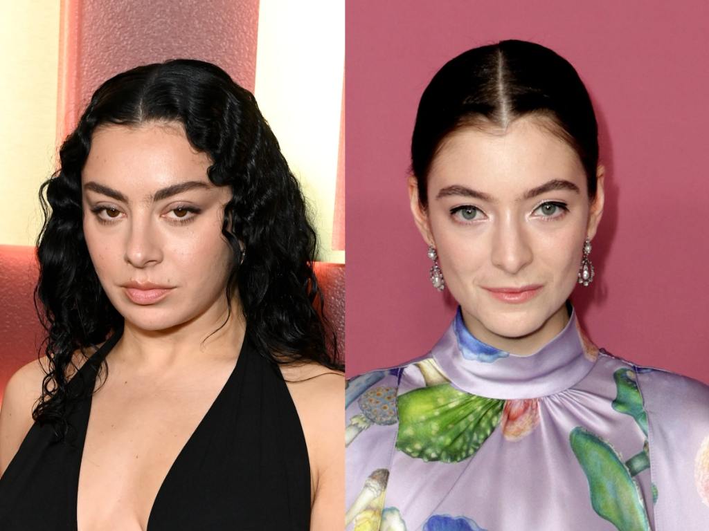 Charli XCX attends Vanities: A Night For Young Hollywood hosted by Vanity Fair and Instagram wearing a black halter dress, Lorde attends Variety's Power Of Women at Wallis Annenberg Center for the Performing Artswearing a lilac mushroom high neck dress, Charli xcx And Lorde Worked Out Their Issues Through A Remix.