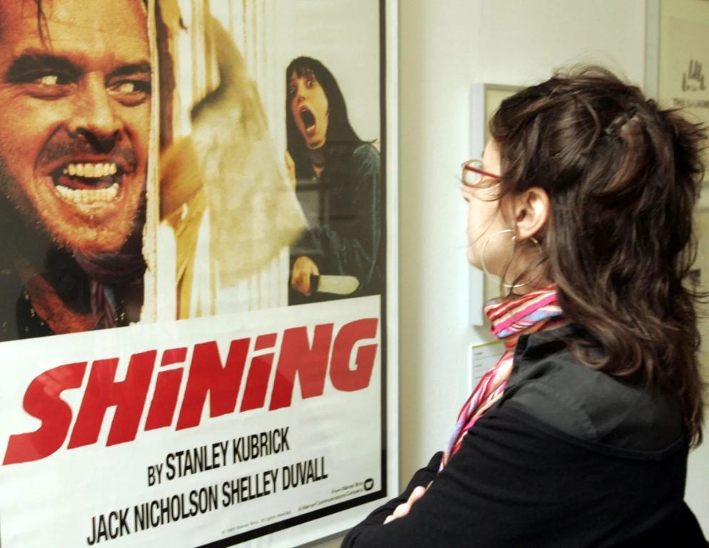 A woman looks at a display from the movie "The Shining" is seen at an exhibition of items from 13 movies of director Stanley Kubrick at the Caermersklooster on October 14, 2006 in Ghent, Belgium.