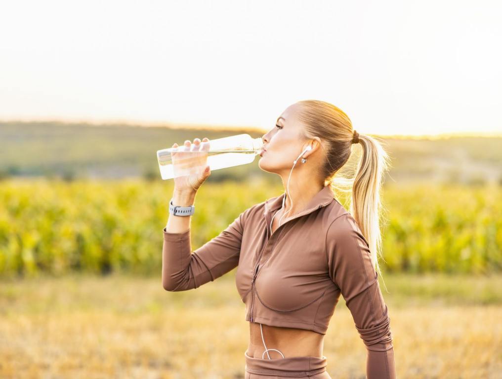 Woman outside drinking water. What are the hottest cities in America this summer?