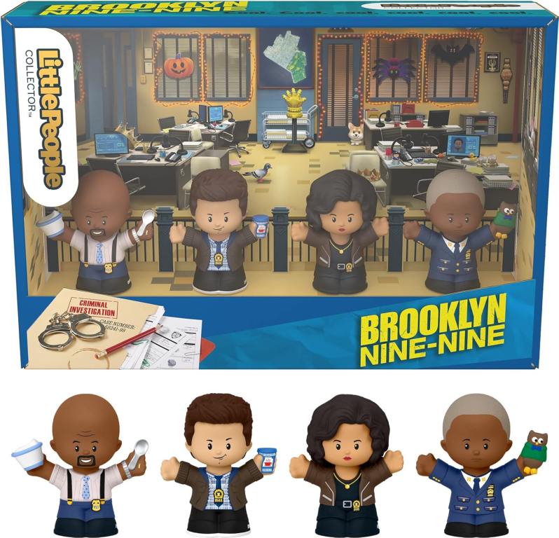 Brooklyn Nine-Nine Little People figures of Terry, Jake, Rosa, and Captain Holt