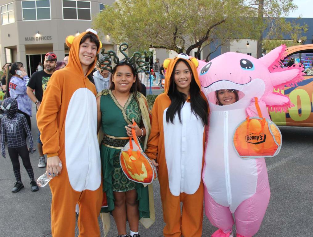 A group of people wearing costumes