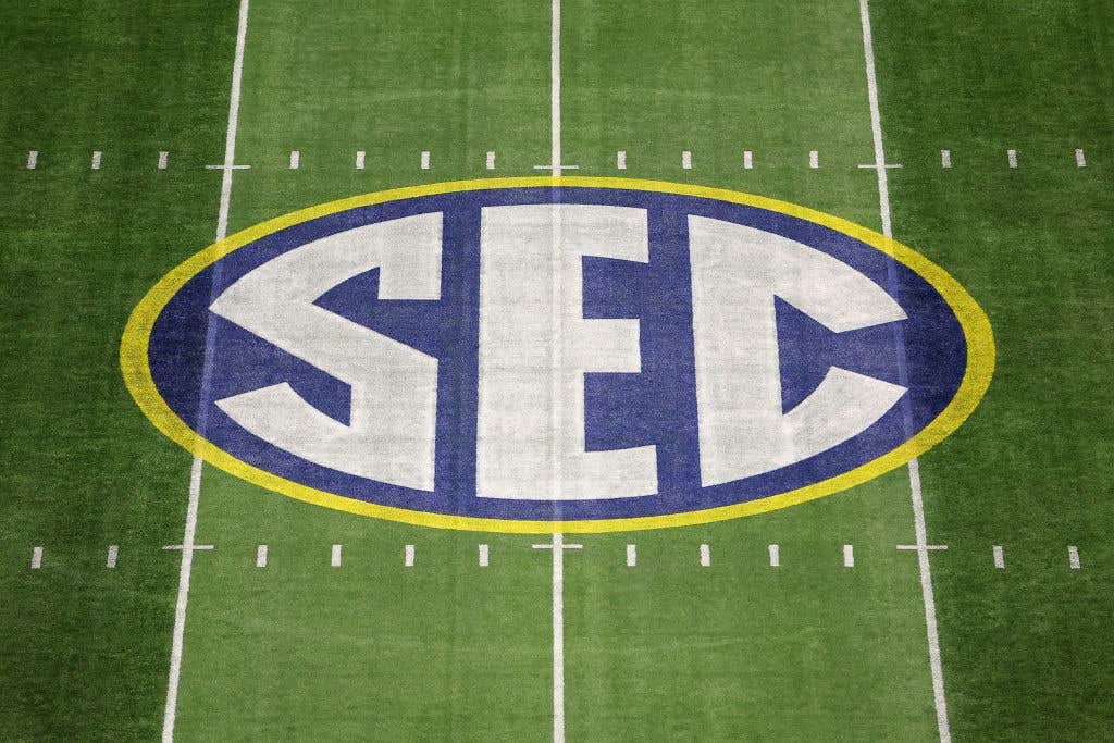 SEC conference logo on a football field. Drawing Every SEC Team Logo By Memory (I Can't Draw)