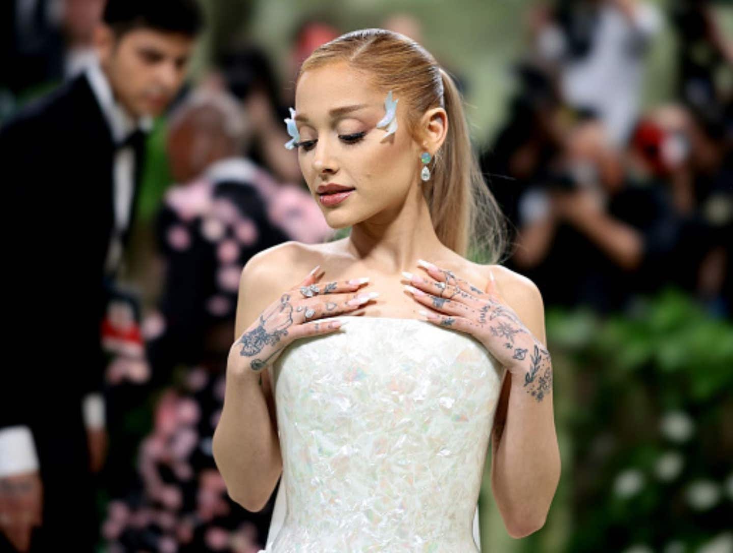 Ariana Grande attends The 2024 Met Gala Celebrating "Sleeping Beauties: Reawakening Fashion" at The Metropolitan Museum of Art on May 06, 2024 in New York City.