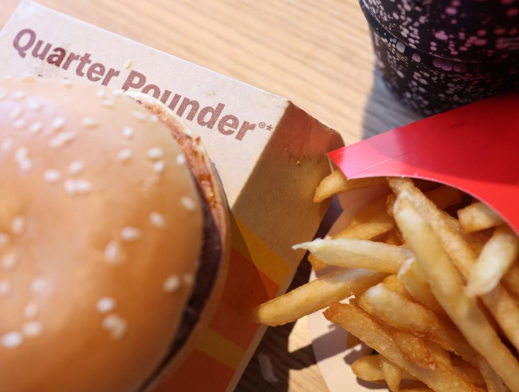 A photo of a McDonald's quarter pounder and French fries. Recently, the Quarter Pounders have been linked to E. coli infections.