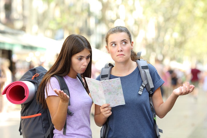 Two lost backpackers trying to find location