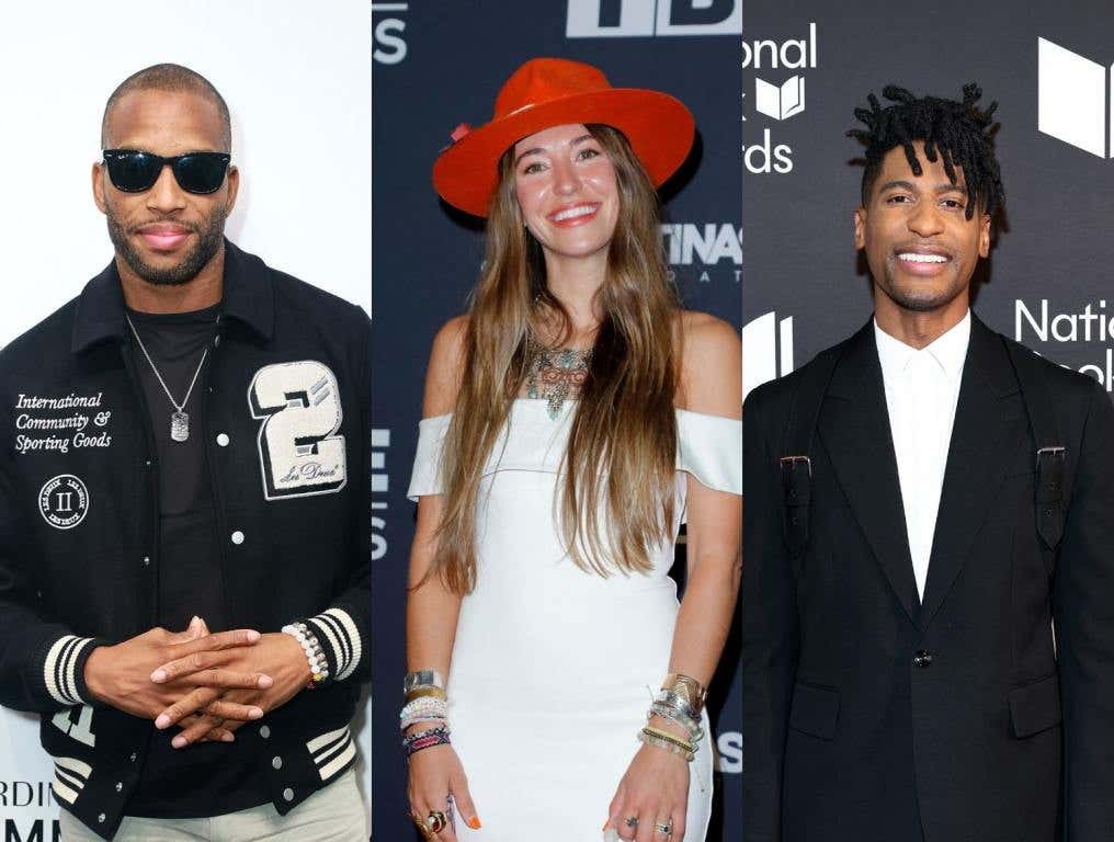 (Left) Trombone Shorty attends An Evening With Trombone Shorty and New Breed Brass Band at The GRAMMY Museum on October 12, 2023 in Los Angeles, California. (Middle) Lauren Daigle attends the 55th Annual GMA Dove Awards at Lipscomb Allen Arena on October 01, 2024 in Nashville, Tennessee. (Right) Jon Batiste attends the 75th National Book Awards at Cipriani Wall Street on November 20, 2024 in New York City