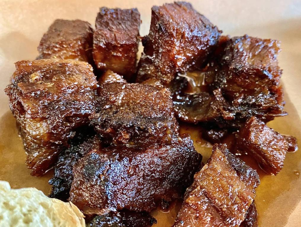 burnt ends on plate