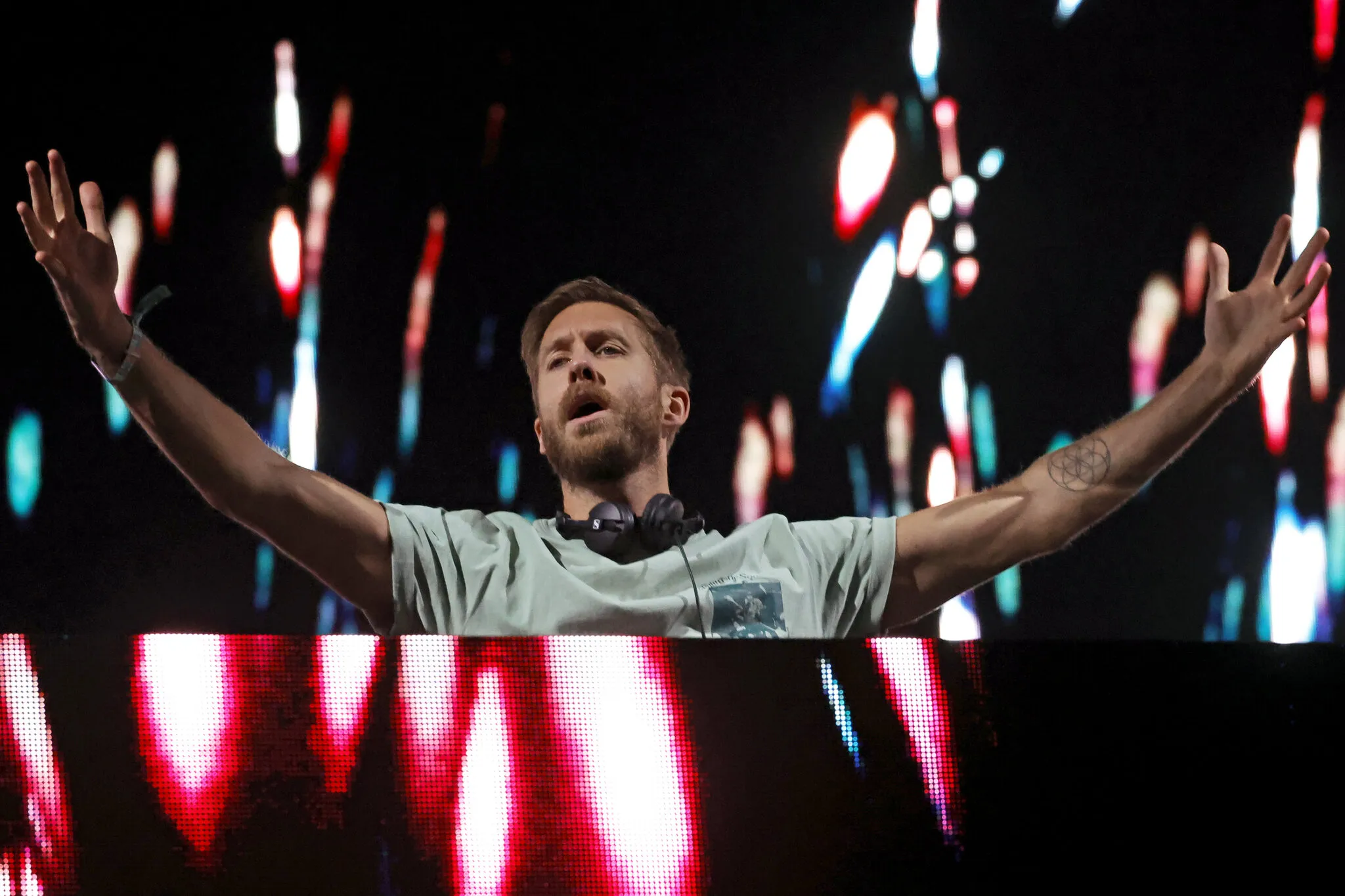 Calvin Harris performing on stage